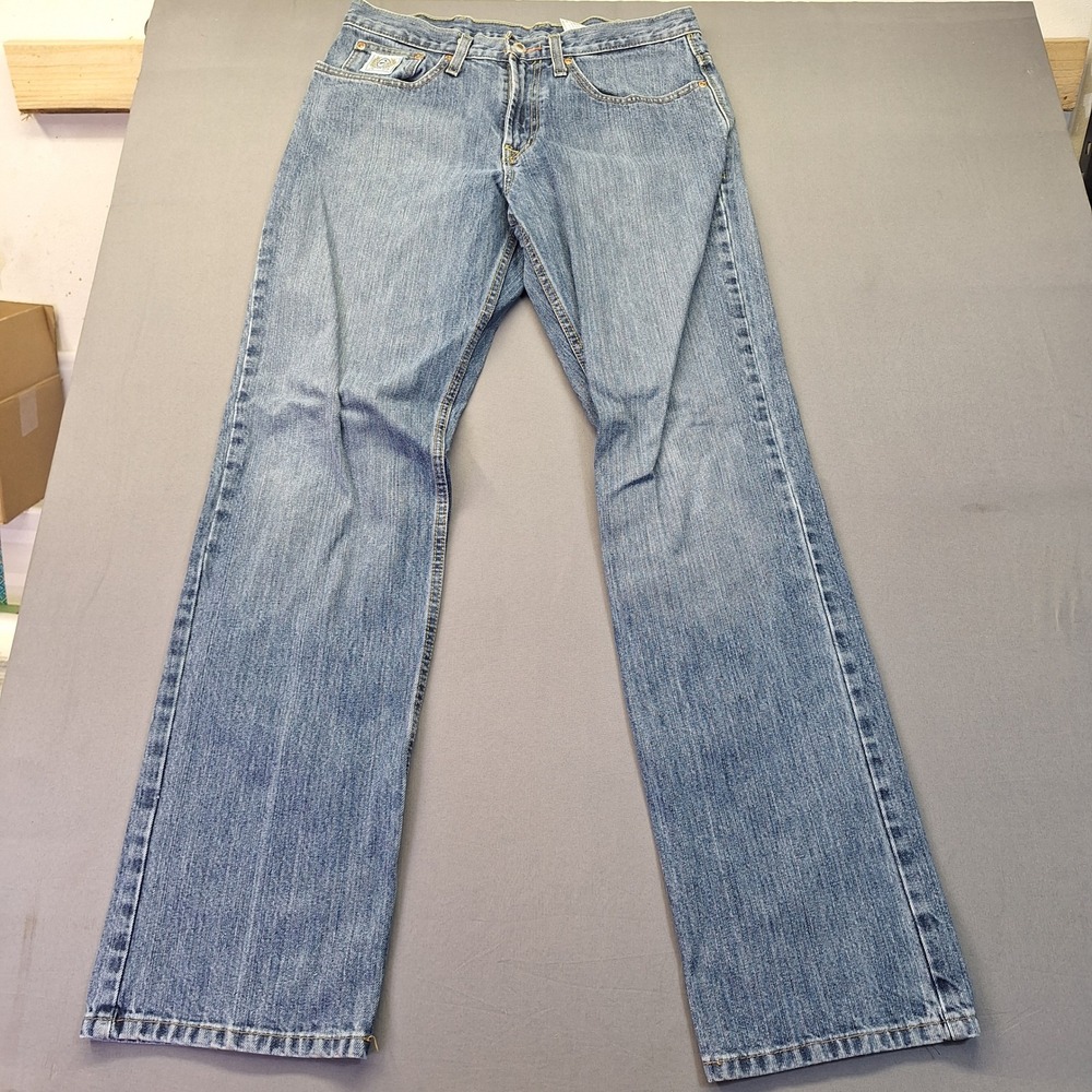 Cinch Up Mens Light Wash Straight Leg Denim Jeans Blue Cowboy 33x34 Rodeo Chore